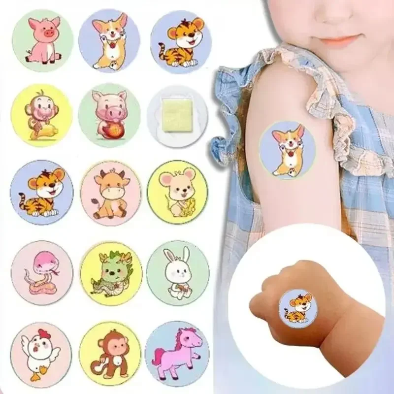 50 sztuk/zestaw Cartoon Mini plastry dla dzieci plastry na rany wstrzykowe paski wodoodporne okrągłe bandaże pierwszej pomocy — zdjęcie 2