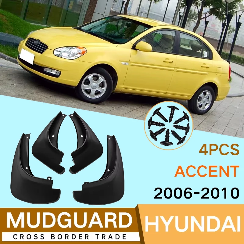 

Mud Flaps for Hyundai Accent 2006-2010 2007 2008 2009 Splash Guards Fender MudFlaps Front Rear Mudguards Car Accessories