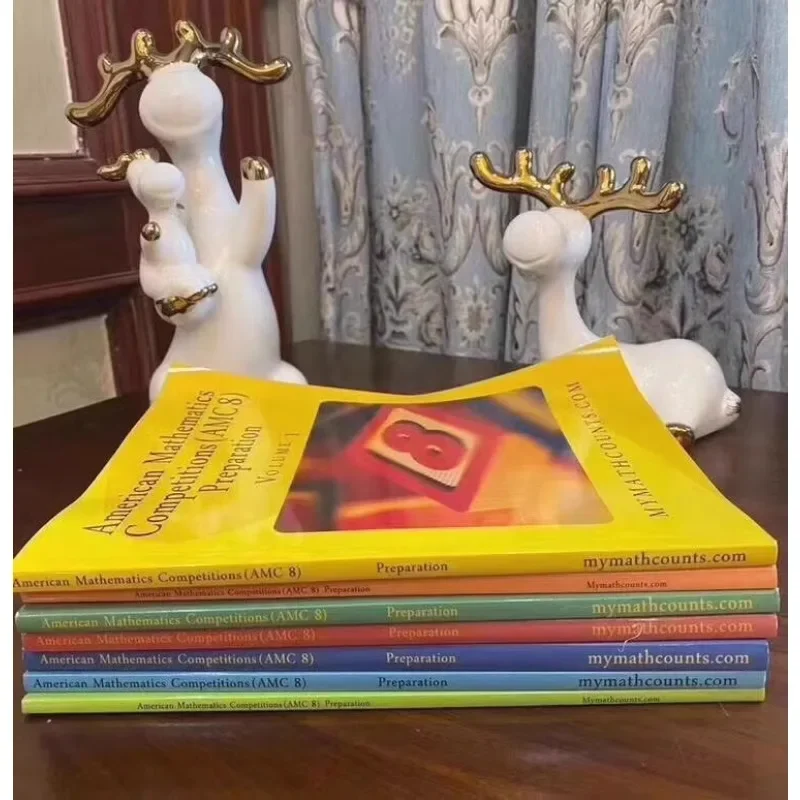 AMC8 Amerikaanse wiskunde-wedstrijdleerboeken Een complete set van 7 boeken in het Engels, waarvan 1-5 leerboeken zijn.