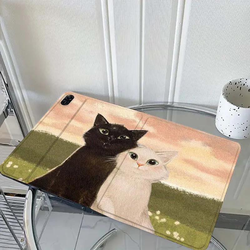 

Cute Cat Popular Cartoon Art Gift For Honor Pad 8 V8 9 GT MagicPad 13 3 2 Tab MatePad Pro Air 12 X 12.6 Foldable Tablet Case