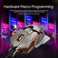 EWEADN Wired Gaming Mouse, LED Backlight Silent/Audible, 12800DPI, Adjustable Tail Length, Office & Gaming, Laptop/Desktop, Gray