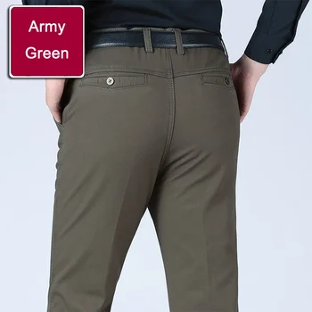 New Arrival 100% Cotton Summer Autumn Men's Casual Pants Fashion Solid Black Beige Gentle Thicken Trousers Brand Smart Suit Pant 6