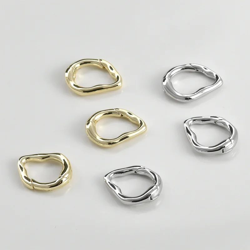 14k Gold Color Irregular Special-shaped Spring Buckle Connecting Buckle DIY Handmade Beaded Bracelet Necklace Accessories