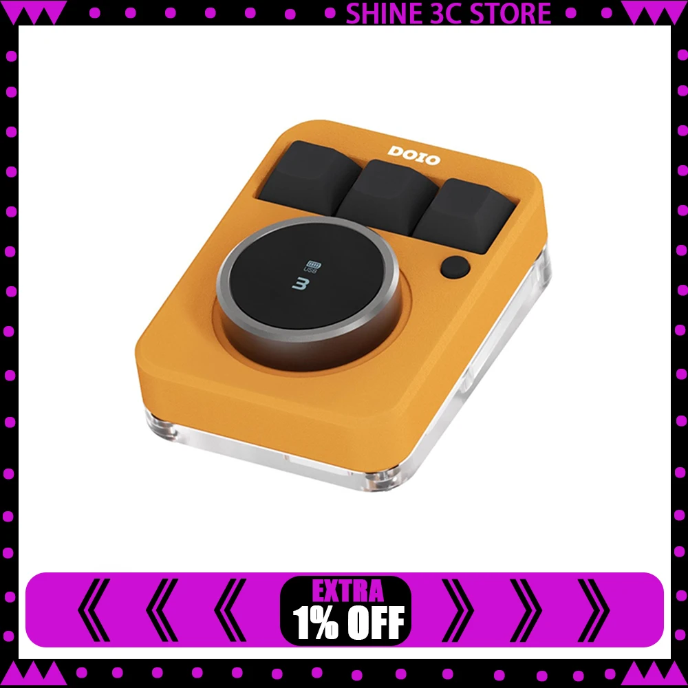 

Doio KB03B-01 Mechanical Keyboard Bluetooth Wireless Two Mode 3 Key Mini Keyboard Customized Aluminum Alloy Designer Keypad Gift