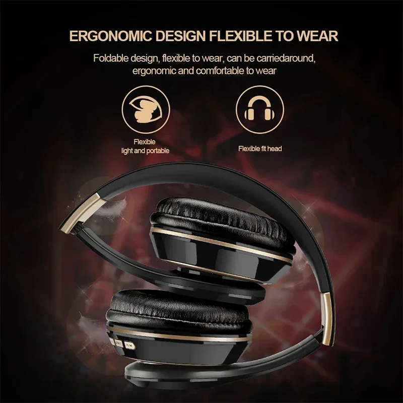 Bluetooth 5.0 Wireless Headphones – Stereo Headband Headset with Built-In Microphone, SD Card Support for Xiaomi, iPhone, Samsung, Tablet & Students 6