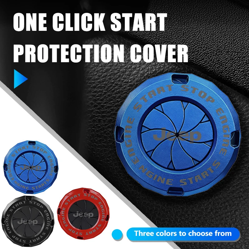 

Для Jeep автомобильный логотип, крышка переключателя зажигания, кнопка запуска в одно касание, вращающаяся защитная крышка, компас Renegade Cherokee Wrangler JK