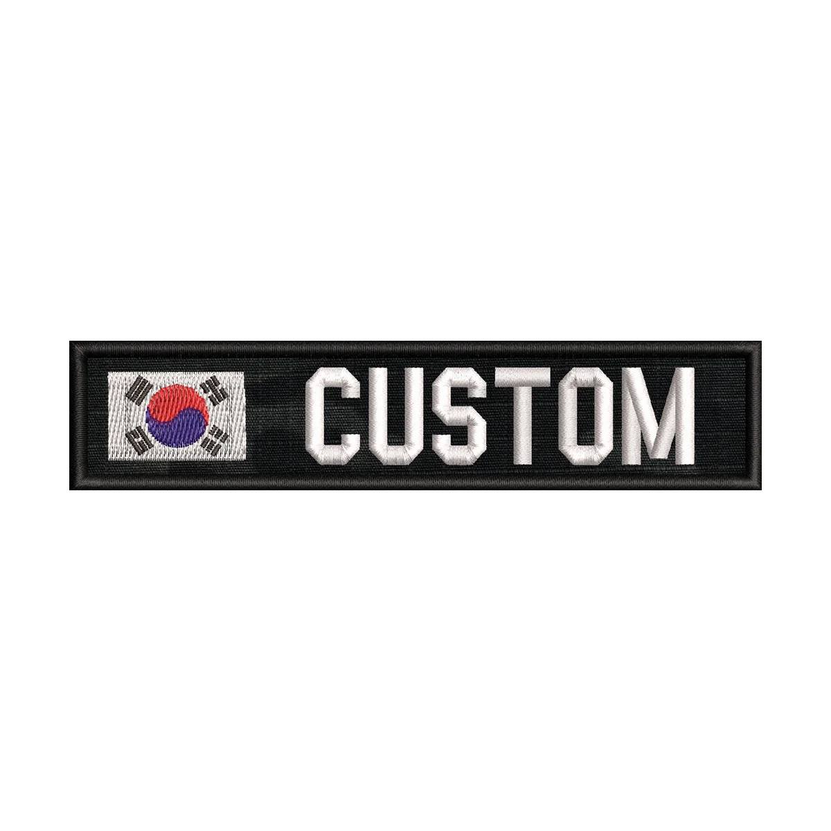 Black Multicam Custom Name Patch Tape Embroidery Flag Hook and Loop Israel France South Korea America Brazil