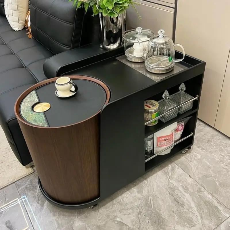 

Movable tea table Italian minimalist solid wood tea table simple side table sofa side cabinet living room coffee table balcony