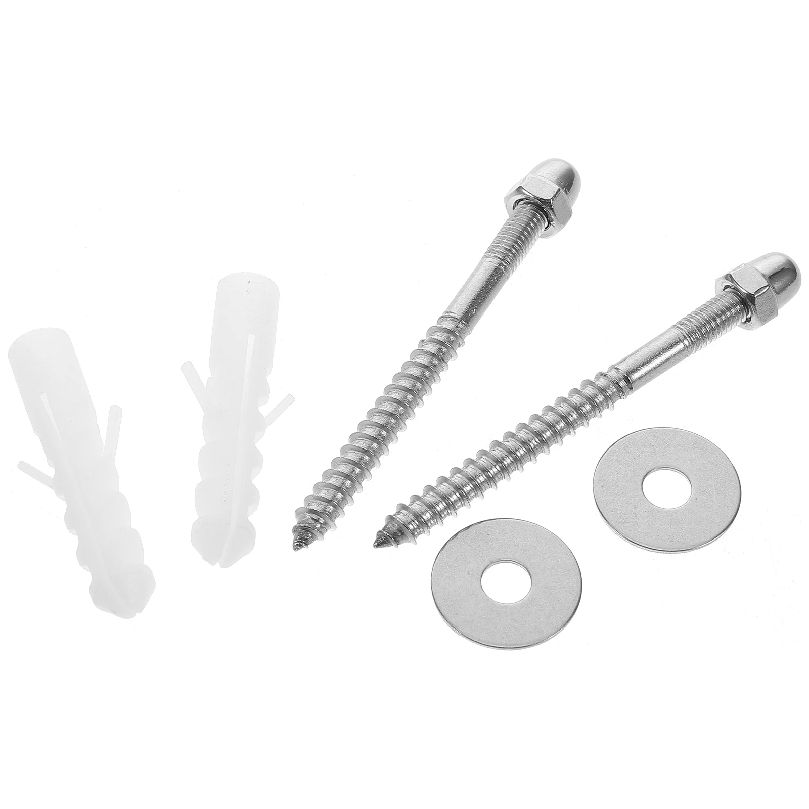 

2pcs Toilet Mounting Screws Stainless Steel Bathroom Parts Universal Replacement Kit Strong Support Durable Material Wide