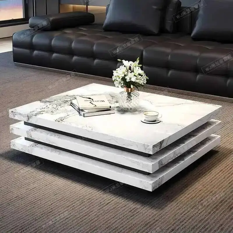 Aesthetic Clear Industrial Mechanism Coffee Modern Table Living Room Side Table Luxury Center Meubles Lounge Suite Furniture