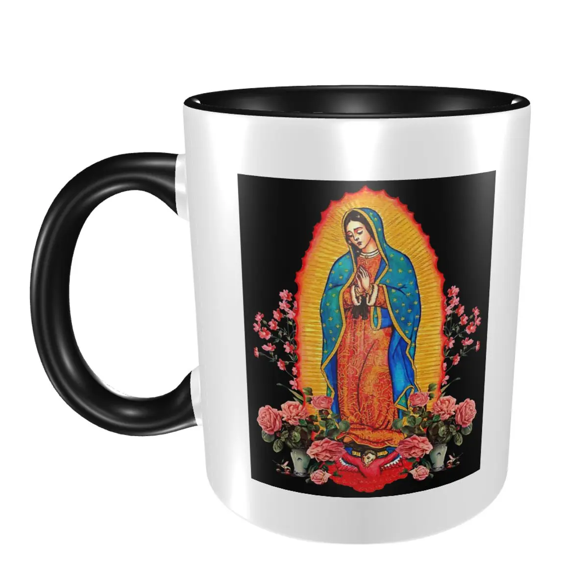 

Virgin Of Guadalupe Mug Funny Ceramic Coffee Cups Tea Mugs Milk Cup Drinkware Gifts for Woman Man
