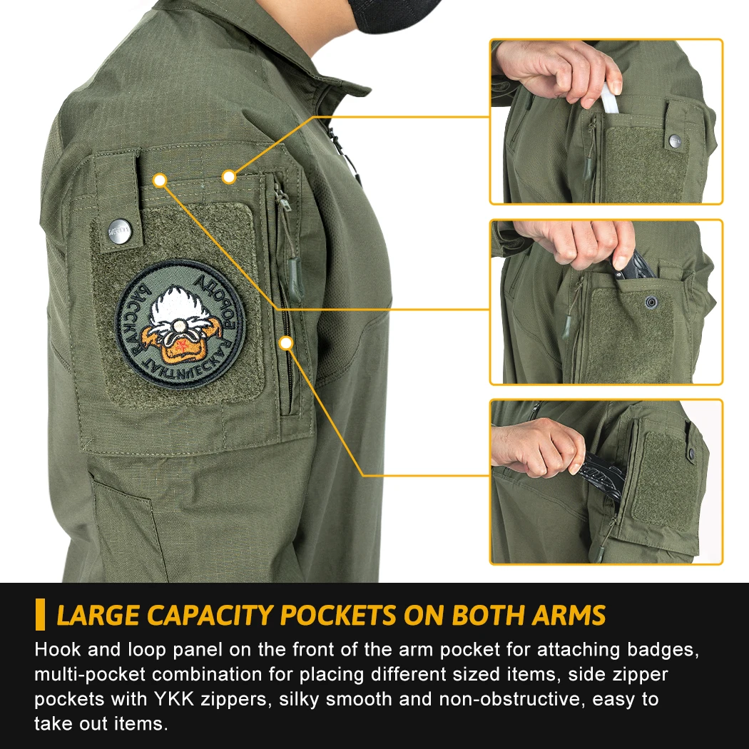 IDOGEAR-camisa táctica BSR, ropa de combate BDU con coderas, ligera elasticidad, transpirable, 3115