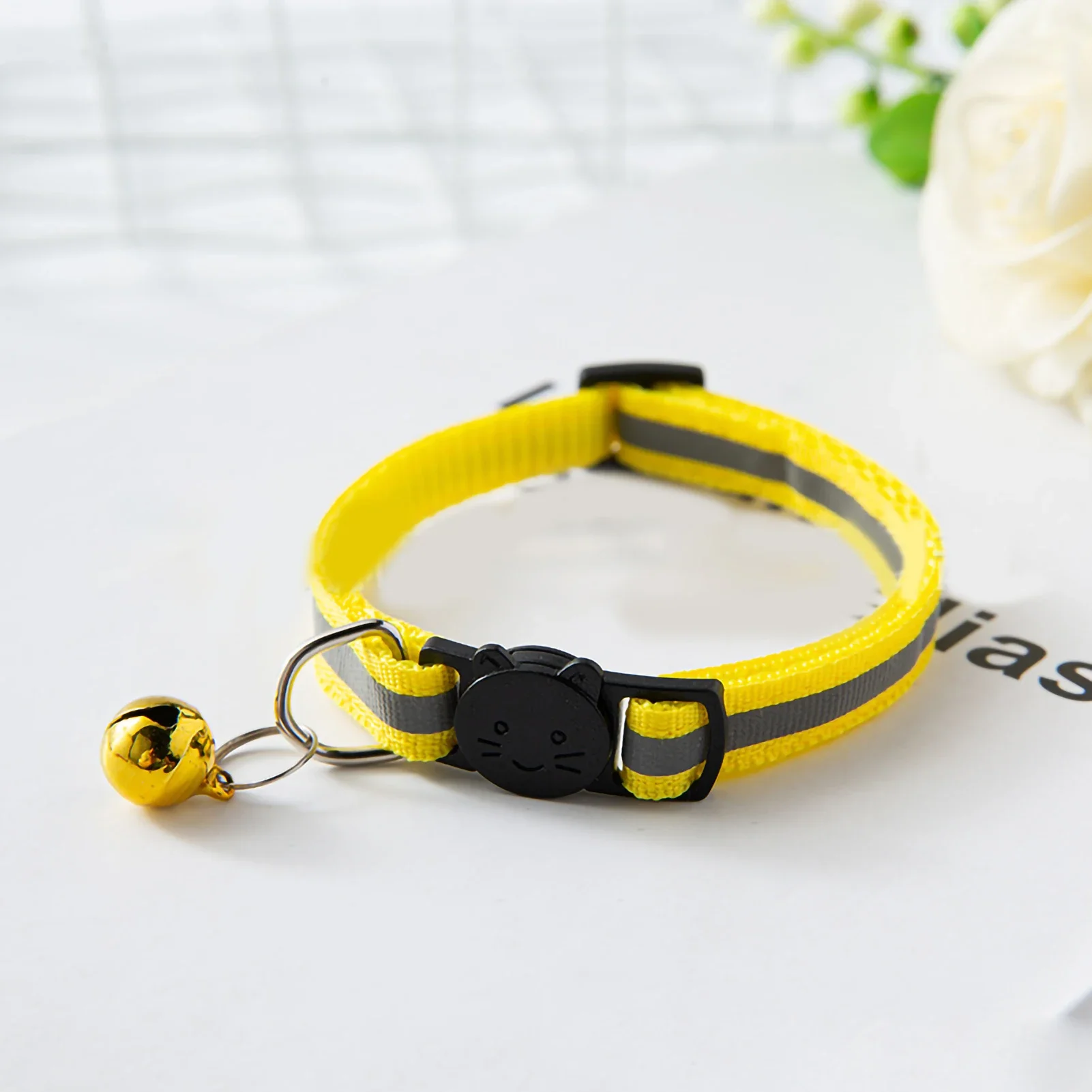 Cat Dog Collar Cat Necklace Pet Products Pet Reflective Patch Collar Bell Collars Adjustable Pet Luminous Collars Pet