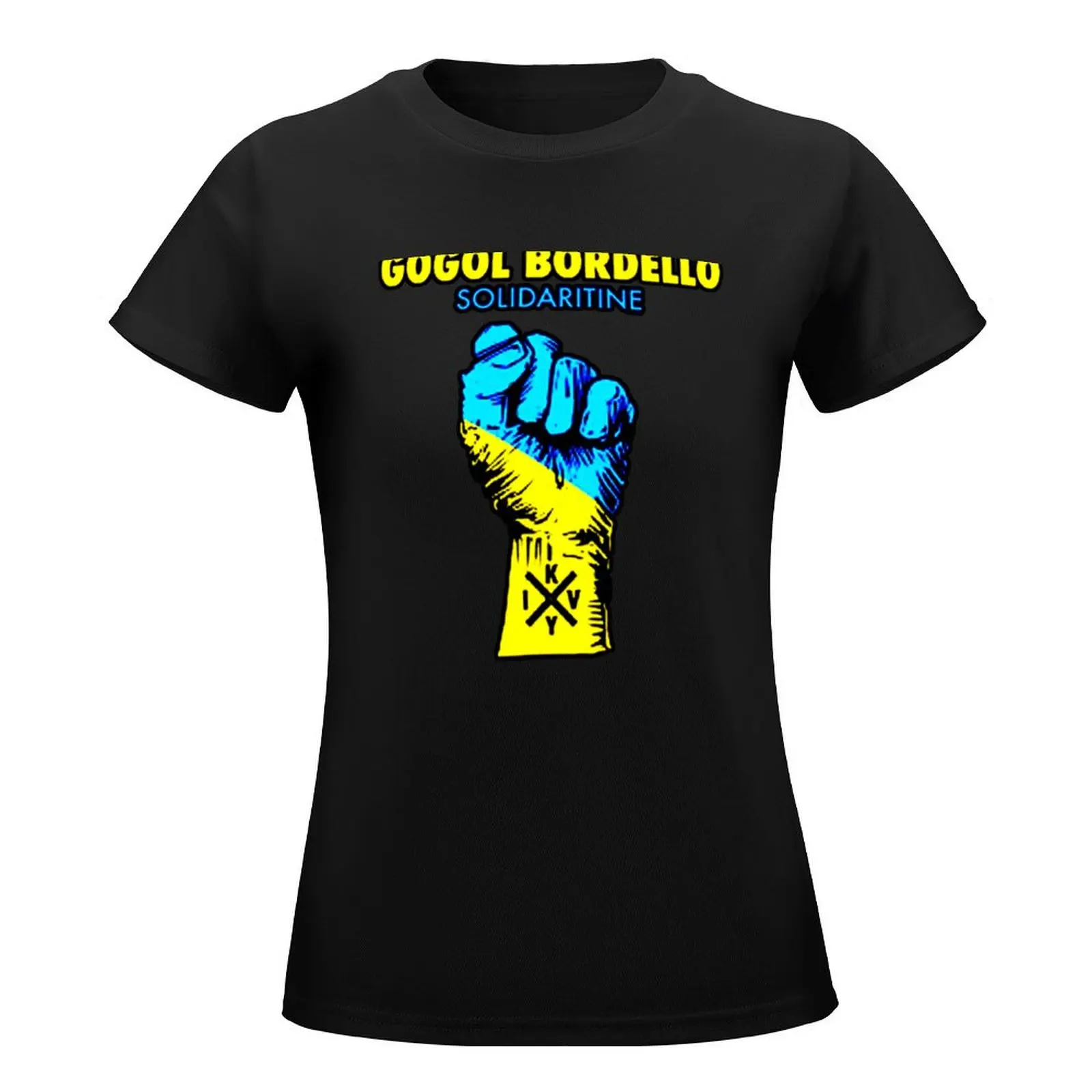 gogol bordello solidaritine logo T-Shirt Short sleeve tee summer clothes lady clothes Summer Women's clothing