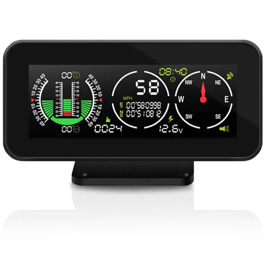 

Автомобильный инклинометр для внедорожного вождения, GPS-спидометр (MPH/KMH) с компасом, многофункциональный цифровой HUD-дисплей, измеритель угла наклона U