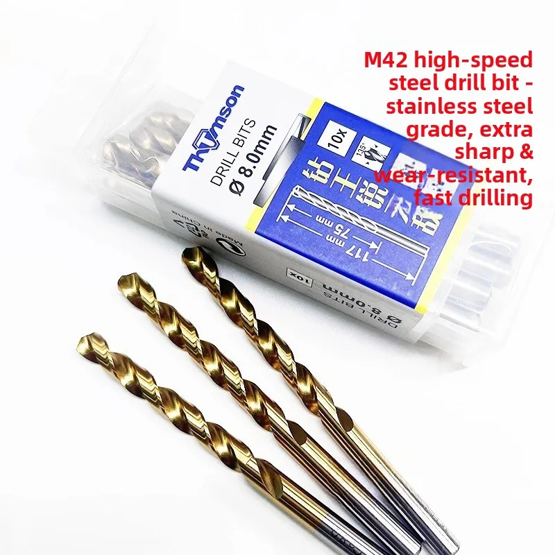 

M42 8 Cobalt Drill Bit Titanium Coated 1 13mm Super Hard for Stainless Steel Straight Shank Twist Drill