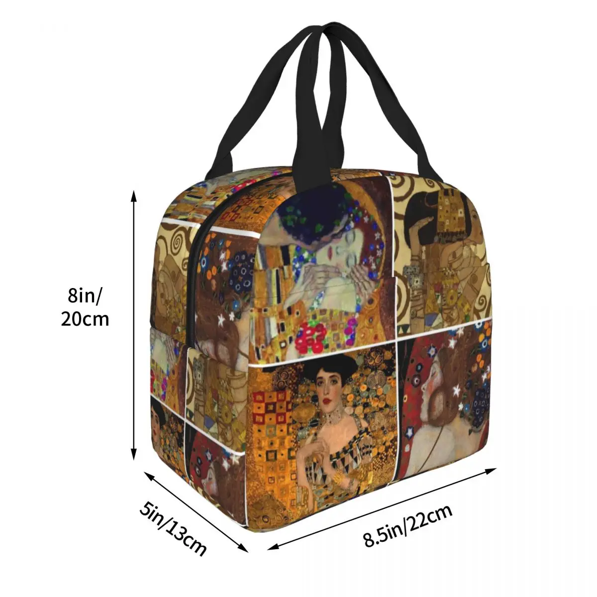 Gustav Klimt Freyas Lancheiras isoladas Árvore da Vida O Beijo Adele Bloch-Bauer Senhora Refeição Recipiente Cooler Bag Tote Lunch Box