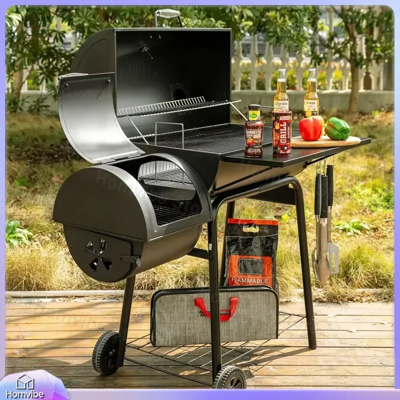 Charcoal Grill Offset Smoker with Cover 811 Sq In Heavy Duty Outdoor BBQ Grill for Camping Backyard Patio Cooking Smoking