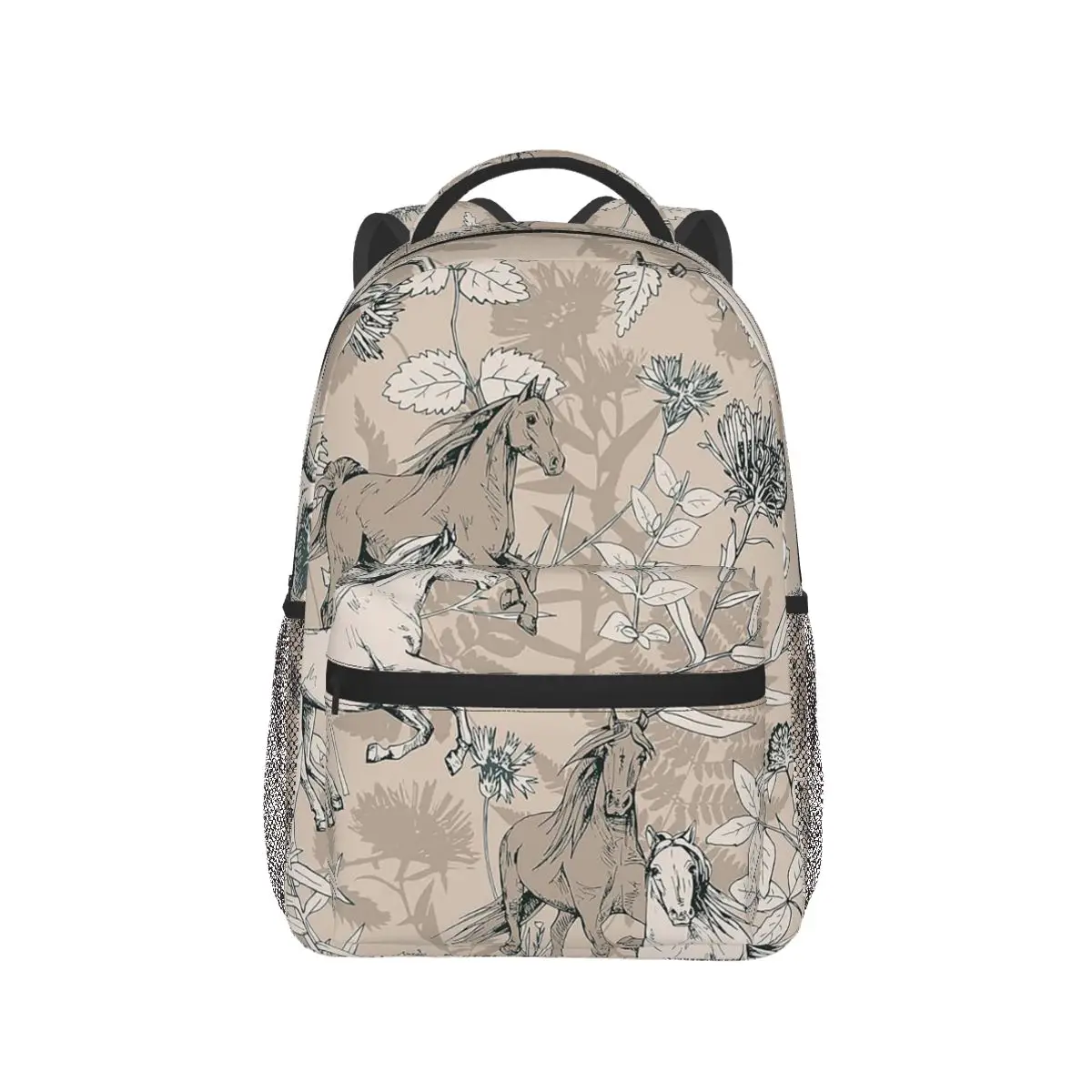 

Horse And Flower Painting Art Backpack Hot Sale Daypack Large Capacity Boys Girls BookBag School Bag Shoulder Bags for Men Women