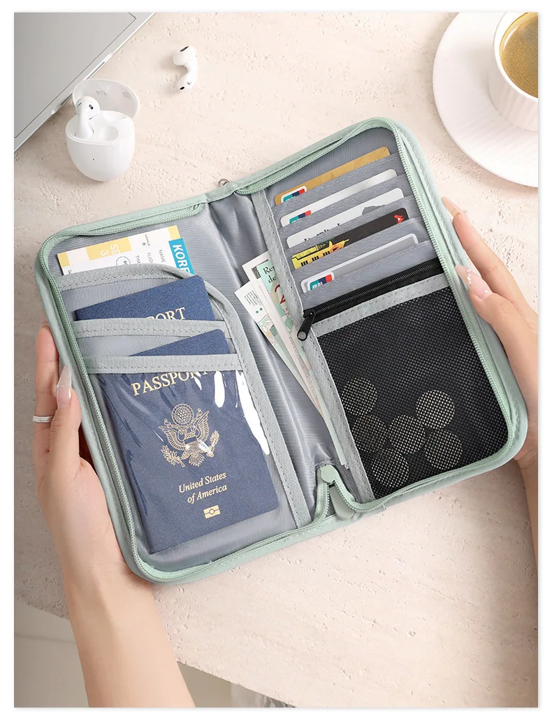 1 Stück Reise Brieftasche RFID Blocking Familien pass Inhaber tragen Aufbewahrung koffer Passi haber Bargeld Dokument Veranstalter für Karten/Ti – Detail 10