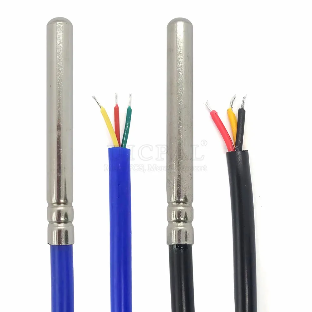 DS18B20 sonda czujnika temperatury 304 ze stali nierdzewnej o długości 1M 6*50MM OD 5.0MM wodoodporne, pyłoszczelne czujniki pcv SL kabel