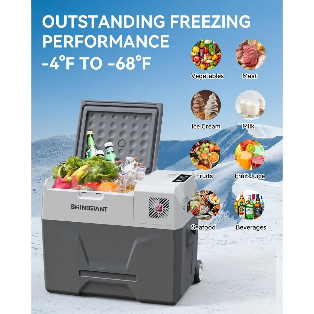 12 Volt Car Refrigerator, 53 Quart(50L) Portable Freezer Electric Cooler -4℉~68℉, Car Fridge 12/24V DC & 120-240V AC