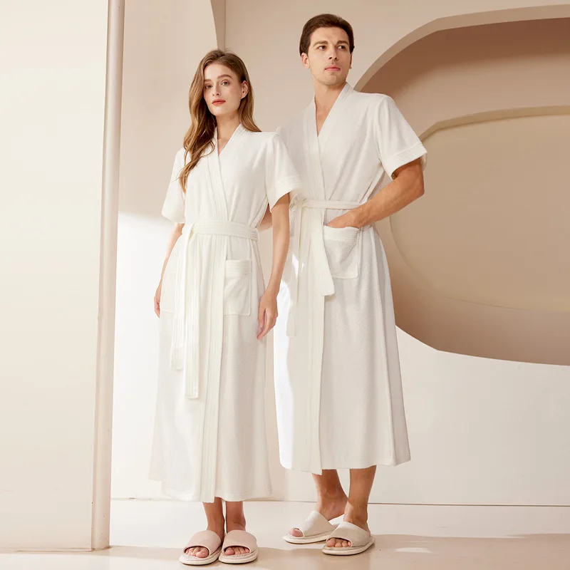 Couple Terry Bathrobe Sleepwear Towel Short Sleeve Nightgown Nightwear Casual Women Autumn Winter Home Clothes