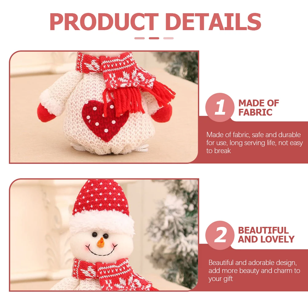 

Reusable Snowman Candy Bags Christmas Drawstring Gift Pouches Fabric Storage for Holiday Treats Small Present Wrapping