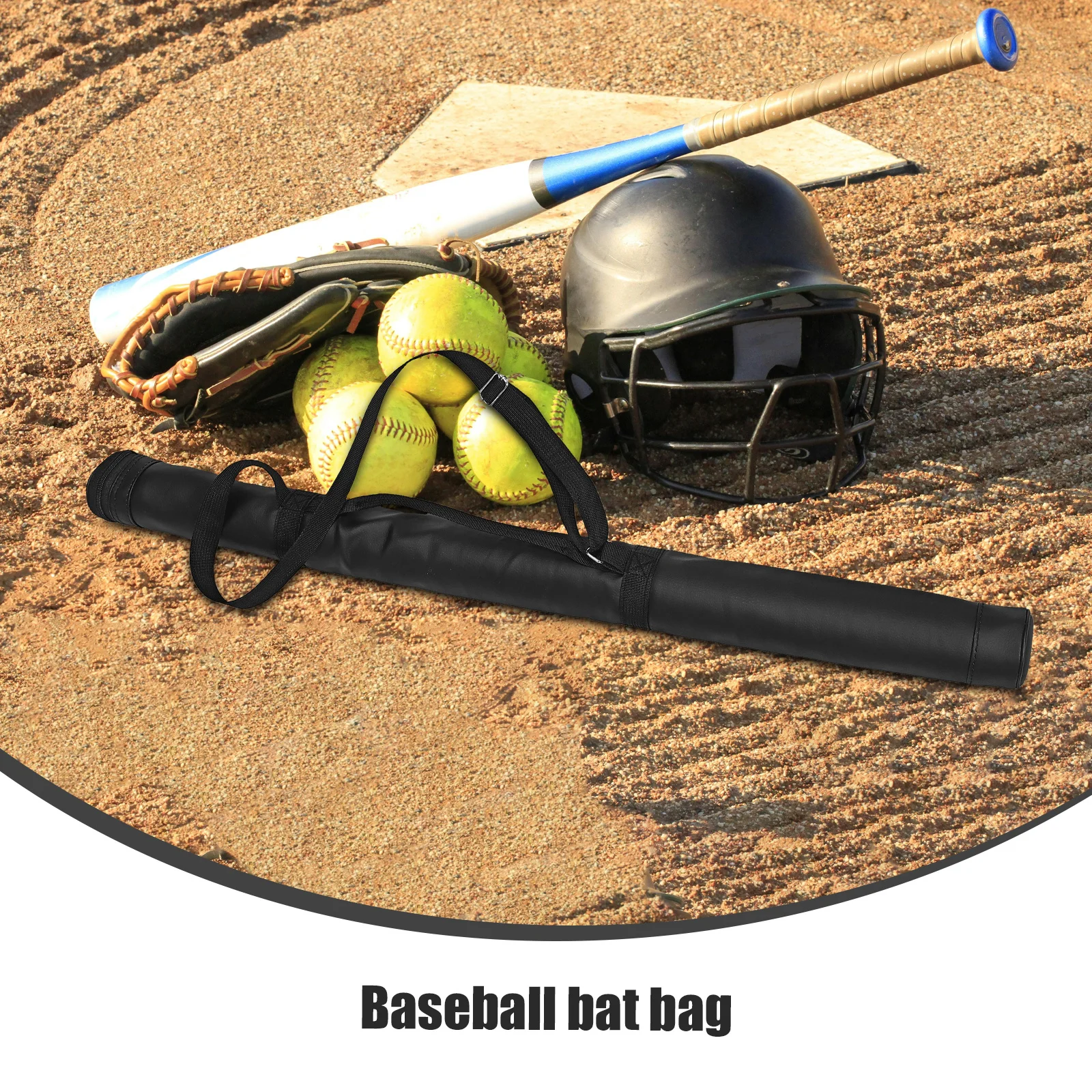 Baseball Bat Carrier Bag Portable PU Material Shoulder Strap Adjustable Storage Baseball Stick Organizer Large Capacity Bat