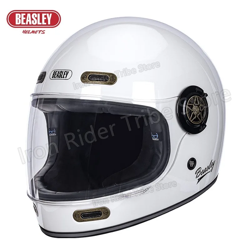 Fiberglass Retro Full Face Motorcycle Helmet for Women, DOT Approved Knight Style All Season Vintage Motorbike Helmet 투구