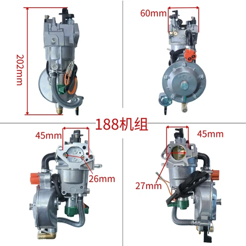 LPG CNG 4,5-5,5 кВт для Honda GX390 GX340 188F бензиновый газ небольшие двигатели генератор двухтопливный карбюратор ручной дроссель