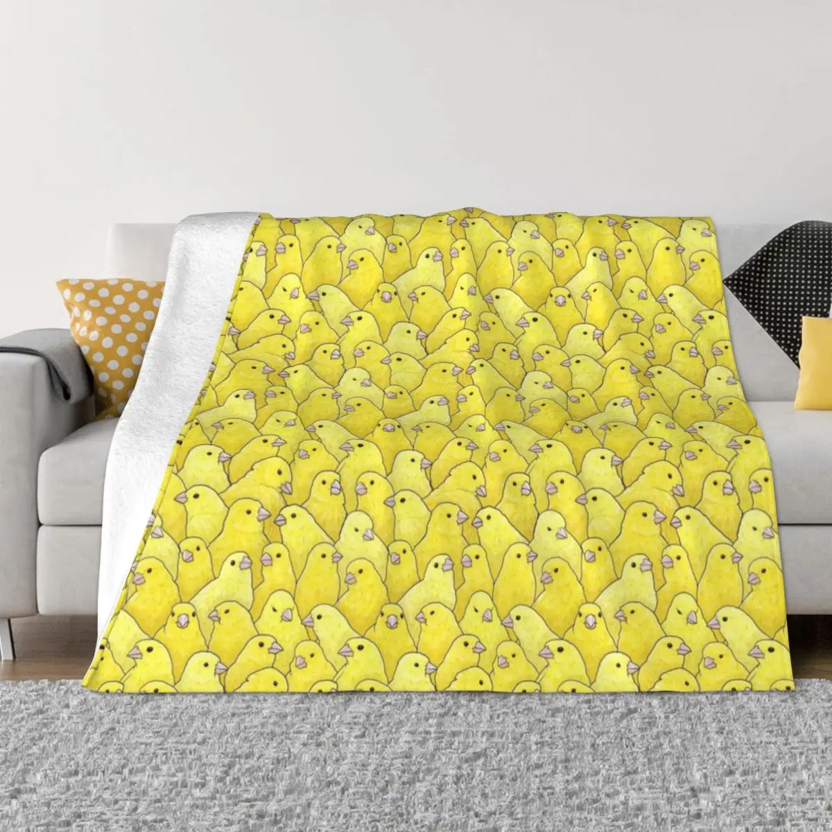 Yellow Canary Pattern Throw Blanket blankets and throws Sofa Quilt Soft Big cosplay anime Blankets