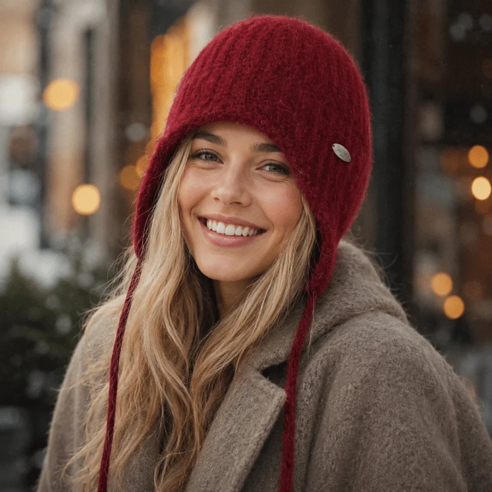 Cute Warm Winter Hat Ear Protection Thickened Earmuff Knitted Hat Versatile Casual Bucket Hat for Women