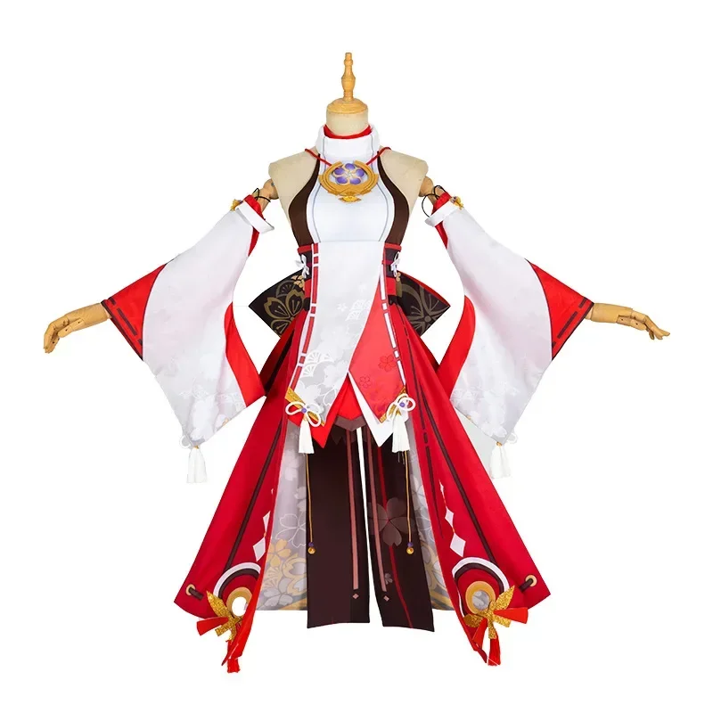 Yae Miko Cosplay Costume Game Genshin Impact Yae Miko Cosplay Genshin Dress Wig Outfit Halloween Costumes for Women Adult view 3