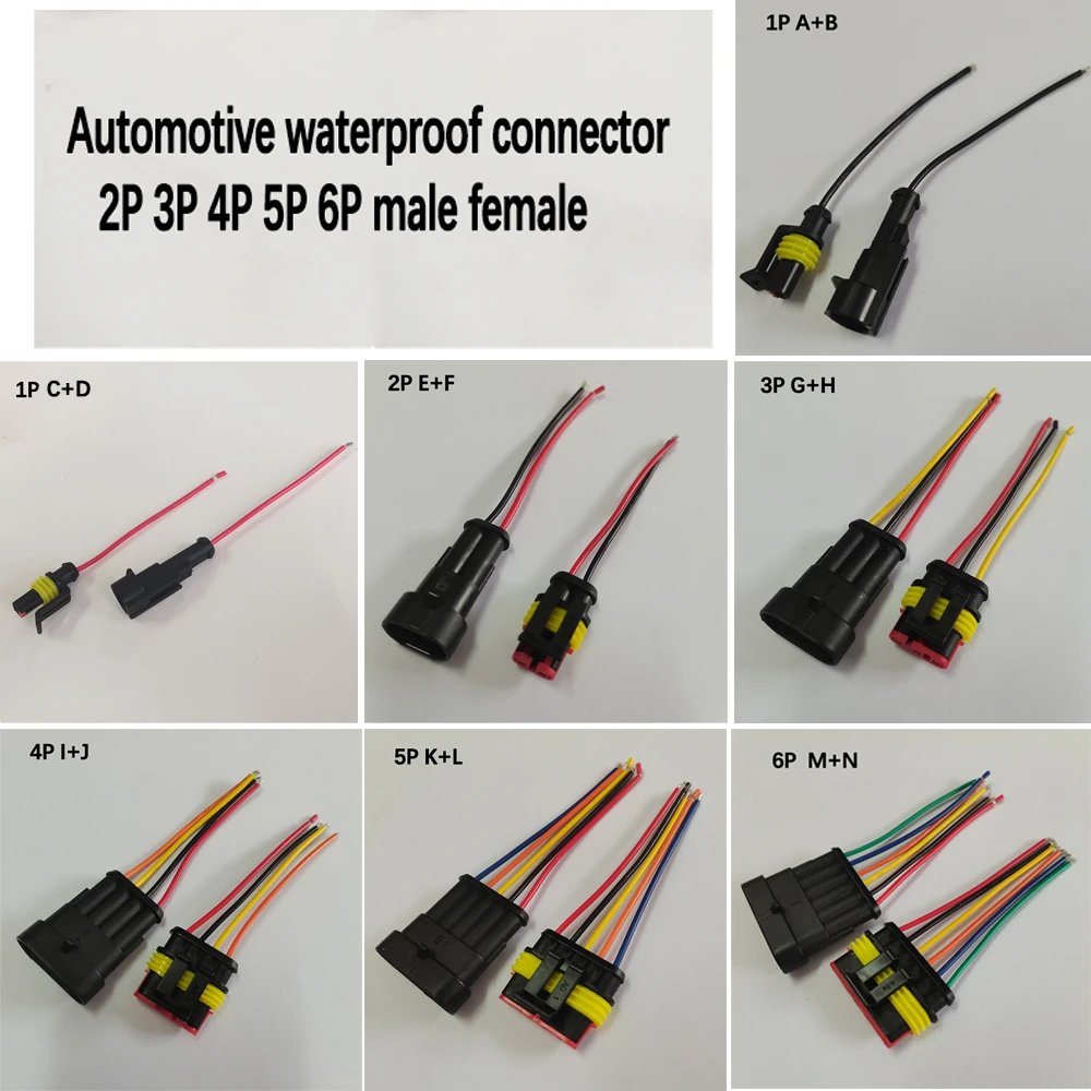 1 Set Wasserdichter Elektrischer Auto-Steckverbinder 1P 2P 3P 4P 5P Stecker und Buchse mit Kabel für Auto, Schiff, E-Bike, Motorrad-Steckdose – Detail 1