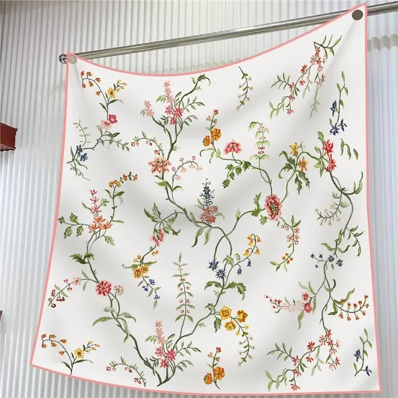 Franse 90 cm nieuwe Parijs kaart twill zijde dames zakelijke decoratie zonnebrandcrème sjaal grote vierkante sjaal hoofddoek