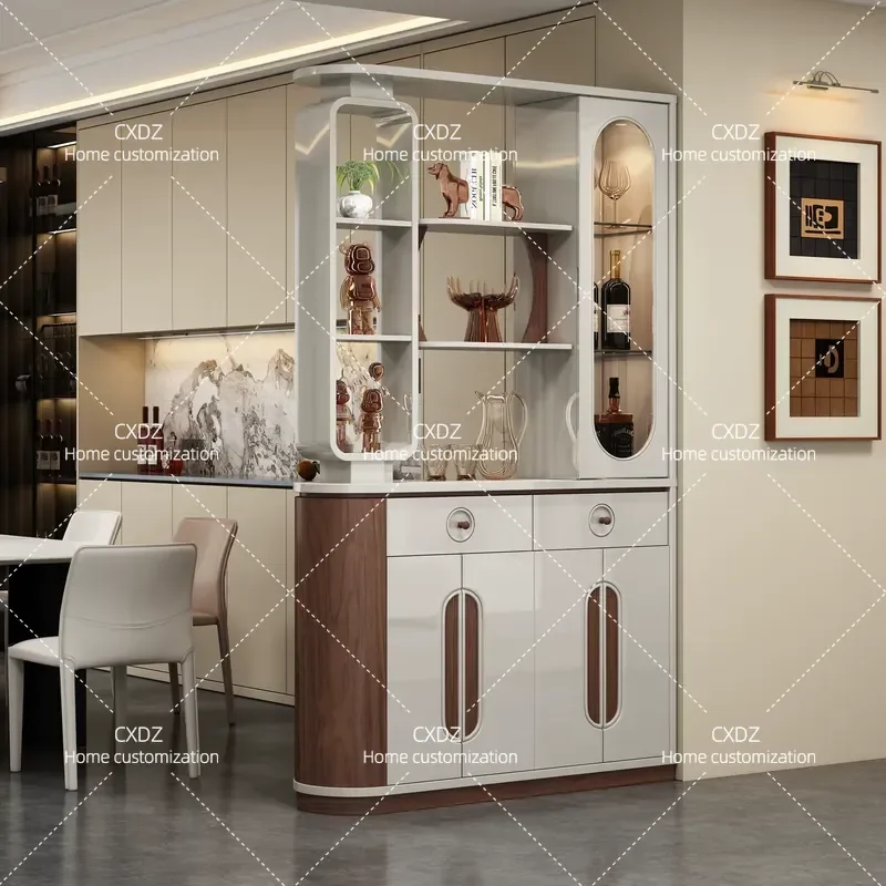 Across the door from the entrance, partition cabinet, living room, double-sided screen cabinet, wine cabinet, household shoe