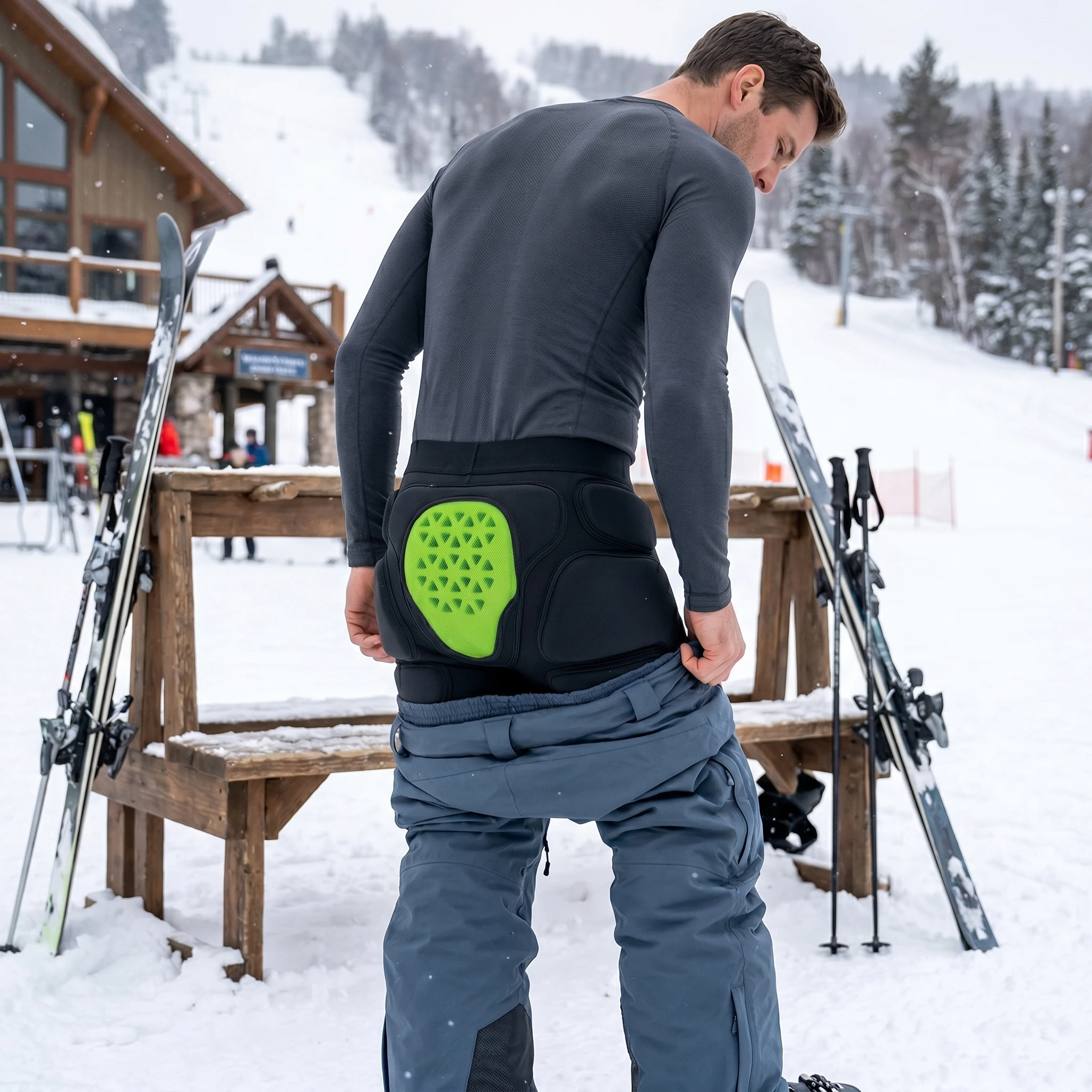 Ready Stock Ski Snowboard Protective Shorts EVA Honeycomb Hip Tailbone Padded Impact Protection Wholesale Low MOQ