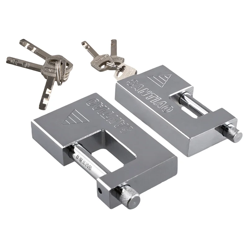 

AC23-2PCS Multifunctional Padlock Keyed Padlock Waterproof Antirust Anti-Theft Lock Pry Door Lock With 3 Keys