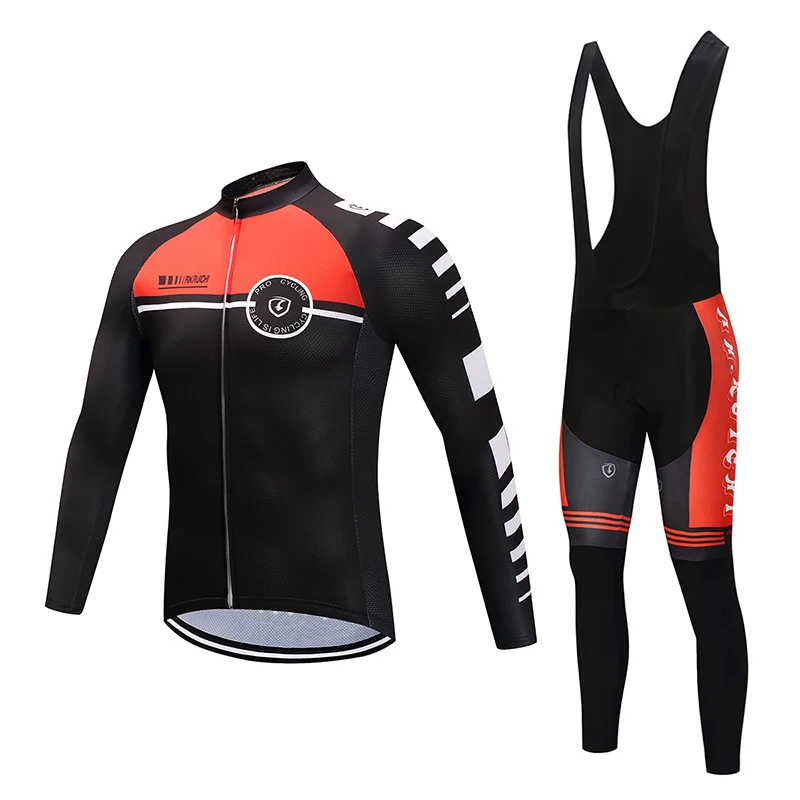 

Men Long Sleeve Bicycle Cycling Sets Anti-sweat Black Matches Red 3D Padding Cushion Sport Jerseys Customized/Wholesale Service