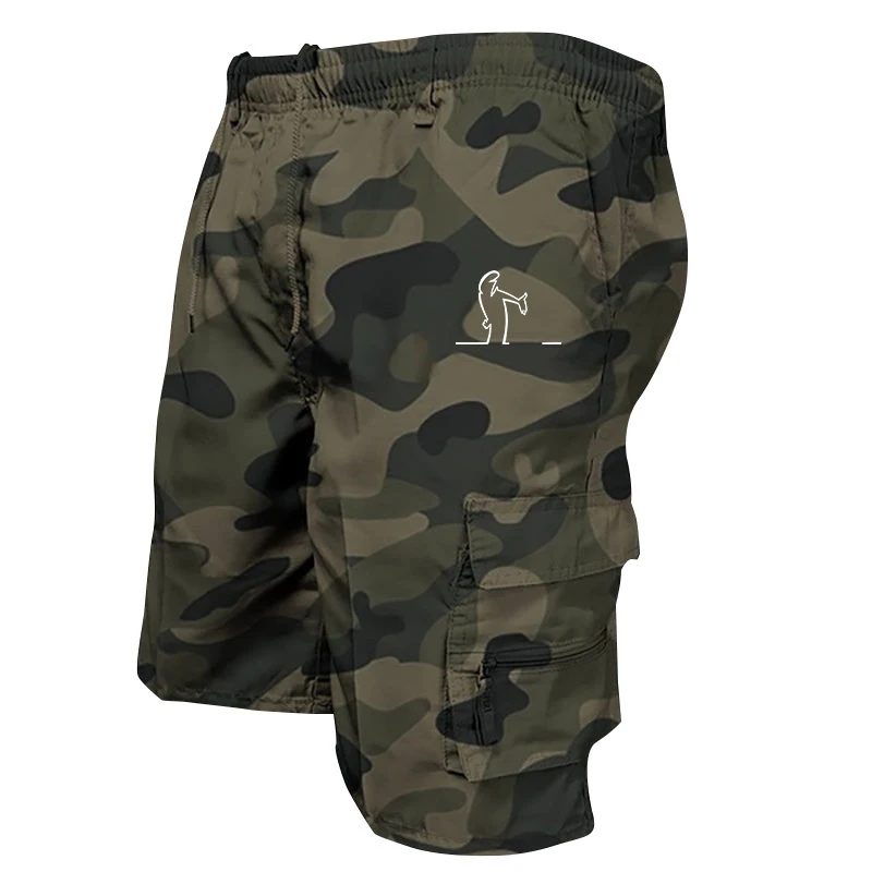 Men\'s Shorts Loose Casual Shorts Summer Street Drawstring Tactical Shorts Multi-pocket Outdoor Sport Camouflage Cargo Shorts