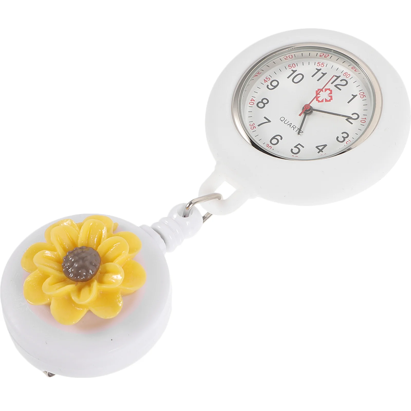 

Nurse Accessories for Work Pocket Watch Retractable Nursing Clip on Watches Flower Fob