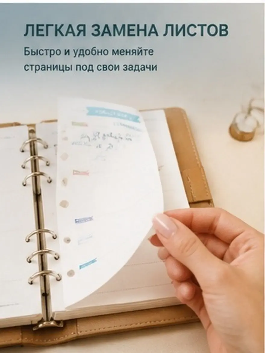 40Sheets A6 Size 6-Hole Loose Leaf Paper Refills Smooth Surface for Notebook Planner Journal Travel Office Paper Refills