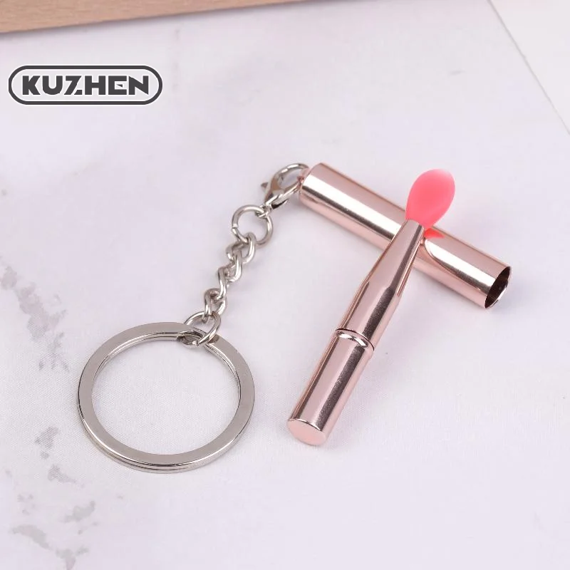 1pcs Multifunctional Silicone Lip Brush Portable With Cover Keychain Dustproof Lipstick Lipstick Brush Eye Shadow Brush
