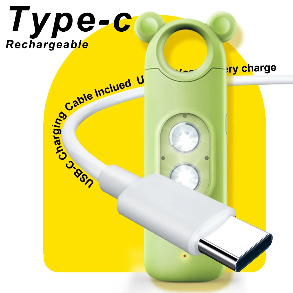 H7 New Dual LED Flash Dual Lighting USB Rechargeable Personal Defense Alarm Women Anti-Wolf Alarm 130dB