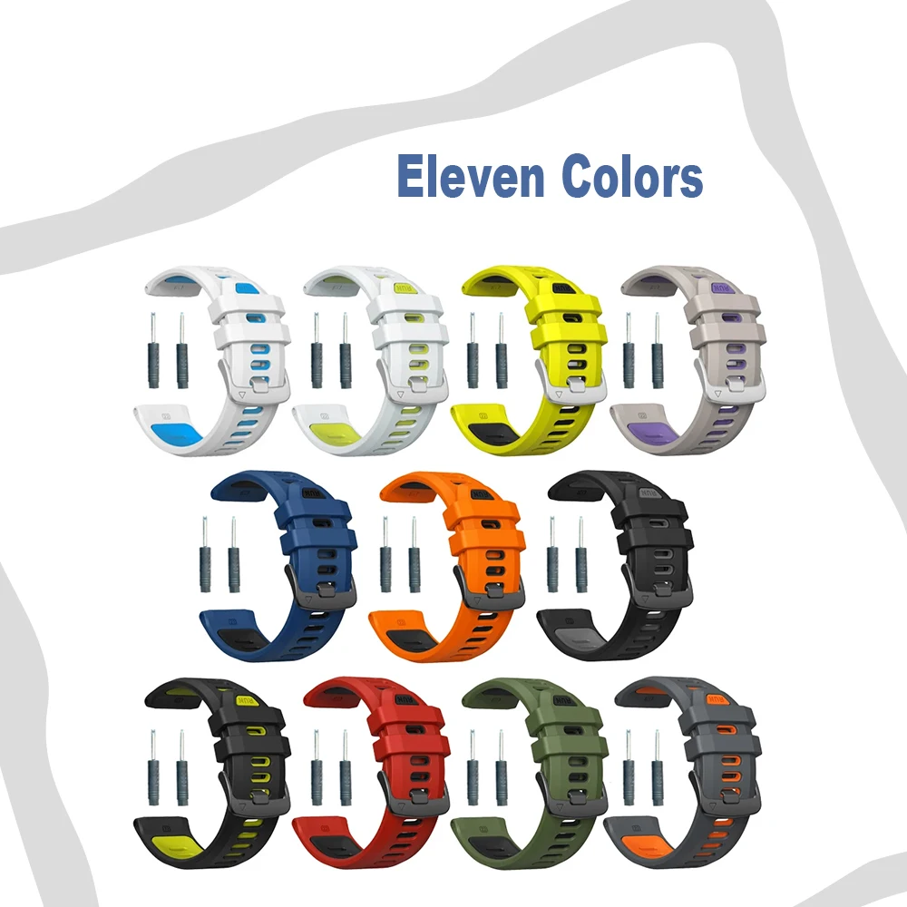 22 مللي متر حزام سيليكون رسمي للغارمين Forerunner 970 965 955 945 سوار معصم رياضي قابل للتنفس بلونين لـ Forerunner935 Correa