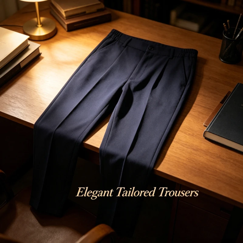 Japanese British Style DK Uniform for Men, Navy Blue Straight Trousers,Classic Preppy School Uniform for Daily Class&Campus Wear