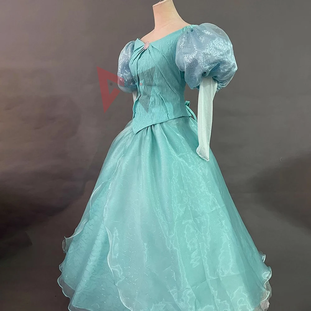New The Little Mermaidng  Arieling Princess Dress Cosplay Costume Green Dress For Party Game Custom Made