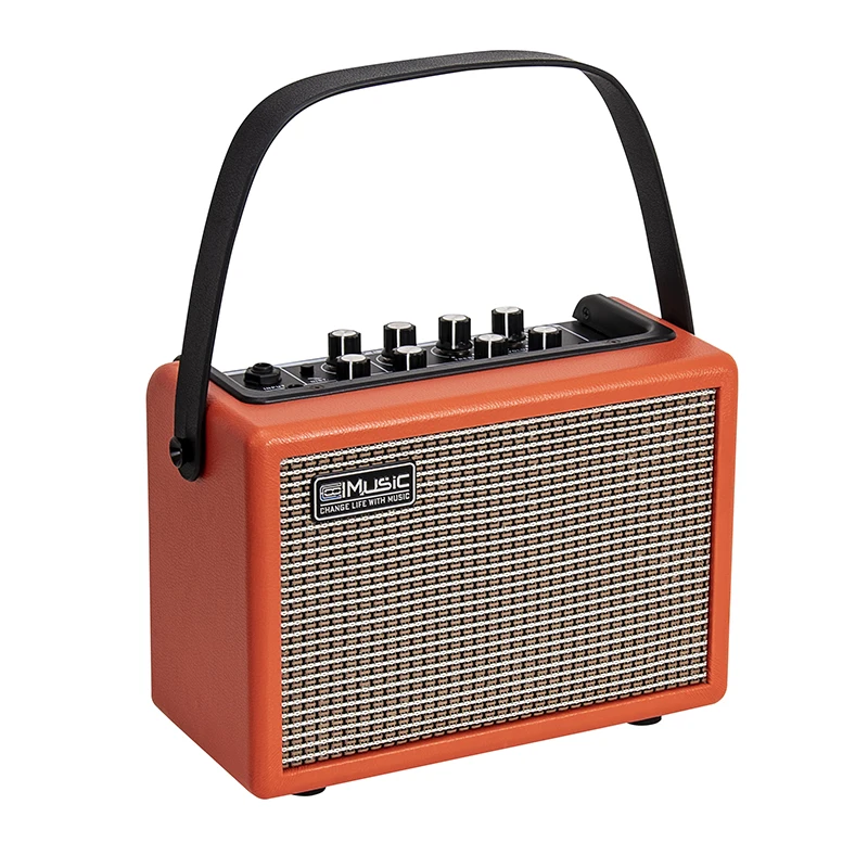 Coolmusic Electric Bass Guitar Amplifier Rechargeable Bluetooth Speaker Built in Distortion Reverb with Gain Bass Treble Volume