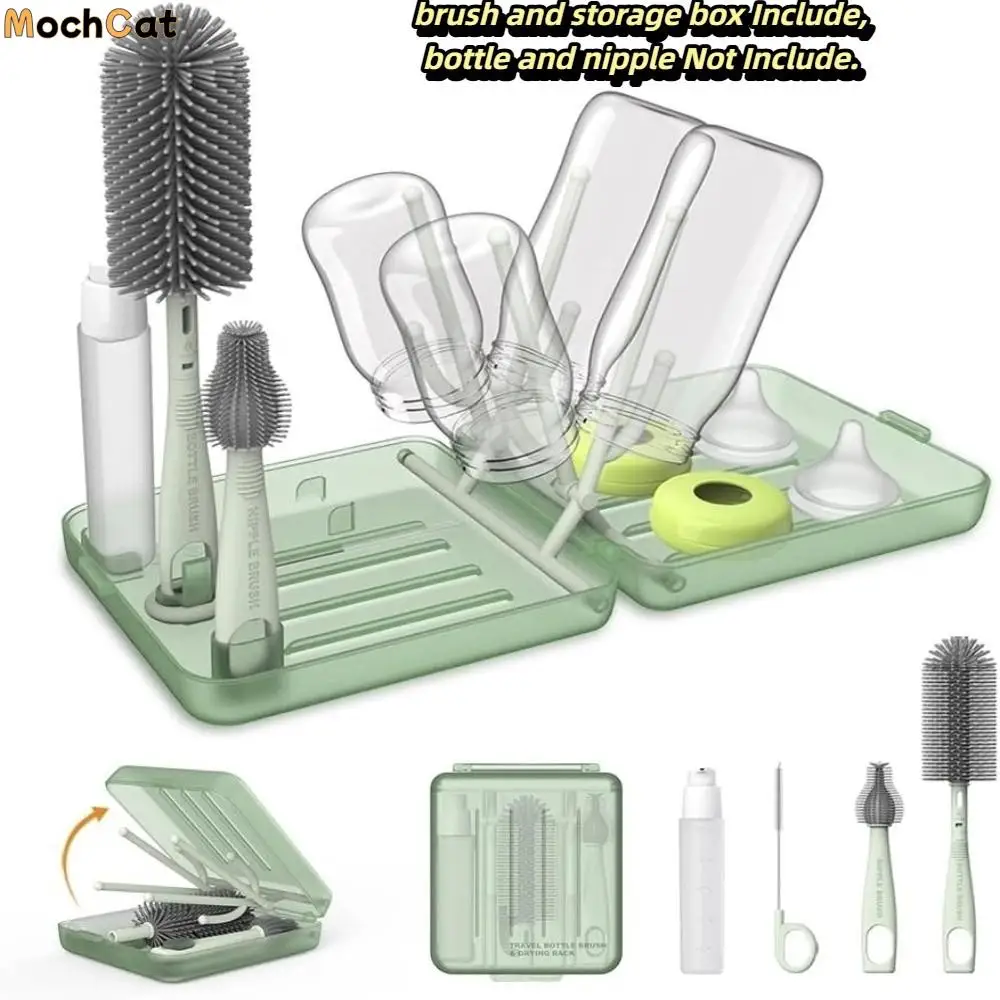 

Набор 6 в 1, щетка для дорожных бутылочек, дорожный размер, компактный дизайн, набор для чистки бутылок, многофункциональный прочный материал